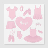 Ballet kleding magnetische Kaart - witte achtergro (Voorkant)
