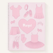 Ballet kleding Notitieboek - roze achtergrond (Voorkant)