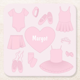 Ballet kleding papier Onderzetter - roze achtergro