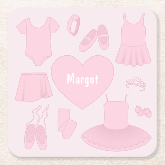 Ballet kleding papier Onderzetter - roze achtergro (Voorkant)