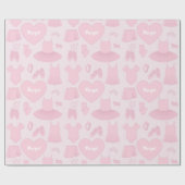 Ballet kleren wrapping papier - roze achtergrond (Vlak)