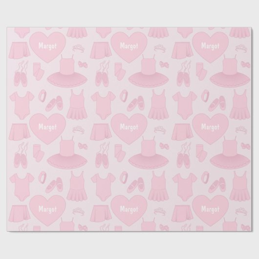 Ballet kleren wrapping papier - roze achtergrond (Vlak)