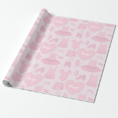Ballet kleren wrapping papier - roze achtergrond (Uitgerold)