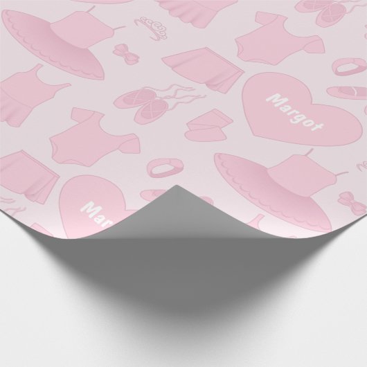 Ballet kleren wrapping papier - roze achtergrond (Hoek)
