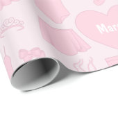 Ballet kleren wrapping papier - roze achtergrond (Rol Hoek)