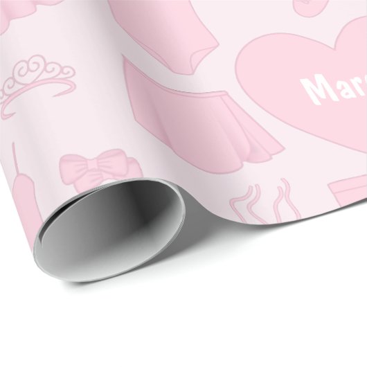 Ballet kleren wrapping papier - roze achtergrond (Rol Hoek)
