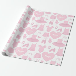 Ballet kleren wrapping papier - witte achtergrond
