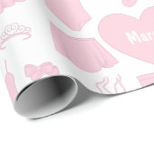 Ballet kleren wrapping papier - witte achtergrond (Rol Hoek)