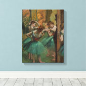 Ballet Kunstwerk Dansers Roze en Groene Edgar Dega Canvas Afdruk (Insitu (Houten vloer))