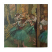 Ballet Kunstwerk Dansers Roze en Groene Edgar Dega Tegeltje (Voorkant)