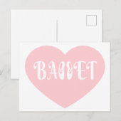 Ballet Love Dance personaliseert Ctomizeus Briefkaart (Voorkant / Achterkant)