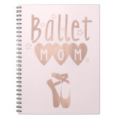 Ballet mam Roze Rose Gold Stars & Hearts Notitieboek (Voorkant)
