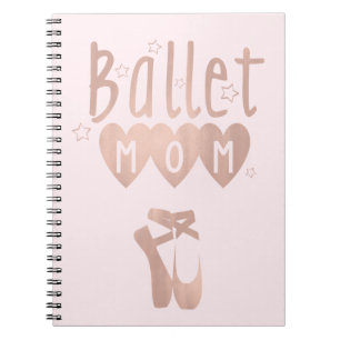 Ballet mam Roze Rose Gold Stars & Hearts Notitieboek