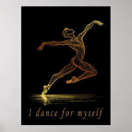 Ballet mannelijke danser lijnkunst - Ik dans voor  Poster