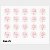 Ballet Moeder Roze Goud Sterren & Harten Ronde Sticker (Vel)