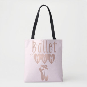 Ballet Moeder Roze Goudkleurige Sterren & Harten Tote Bag