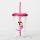  Ballet Mok met Naam - Schattigee Ballerina Acryl Drinkbeker (Voorkant)