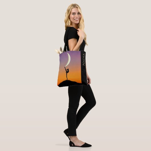 Ballet Moon Dance Persoonlijke naam Tote Bag (Op model)