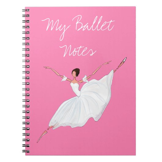 BALLET NOTEBOOK, BEAUTIFUTIEF PINK DANCERS NOTEBOO NOTITIEBOEK (Voorkant)
