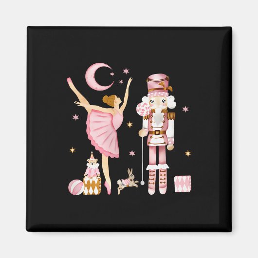 Ballet Notenkraker Kerst Roze Xmas Vrouwen Magneet (Voorkant)