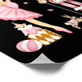  Ballet Notenkraker Kerst Roze Xmas Vrouwen Poster (Hoek)