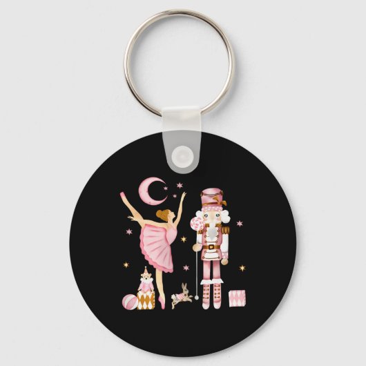  Ballet Notenkraker Kerst Roze Xmas Vrouwen Sleutelhanger (Voorkant)