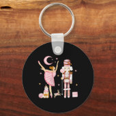  Ballet Notenkraker Kerst Roze Xmas Vrouwen Sleutelhanger (Voorkant)