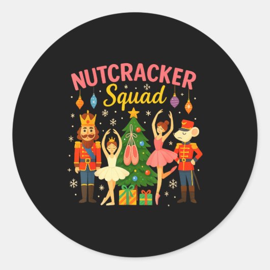 Ballet Nutcracker Squad Christmas Costume For Kids Ronde Sticker (Voorkant)