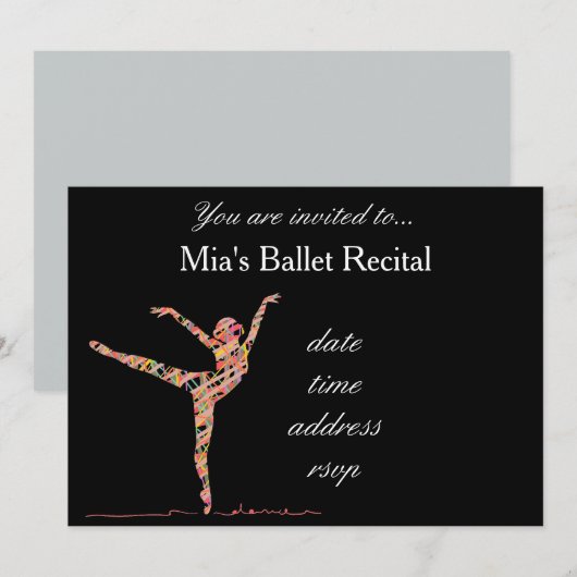 Ballet- of dansoverweging kaart (Voorkant / Achterkant)