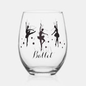 Ballet ontwerp Stemless wijnglas Zonder Voet (Achterkant)