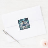 Ballet op het ijs vierkante sticker (Envelop)