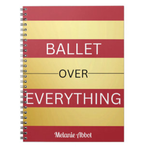 "BALLET OVER ALLES" Blush Roze & Goud Gestreept Notitieboek