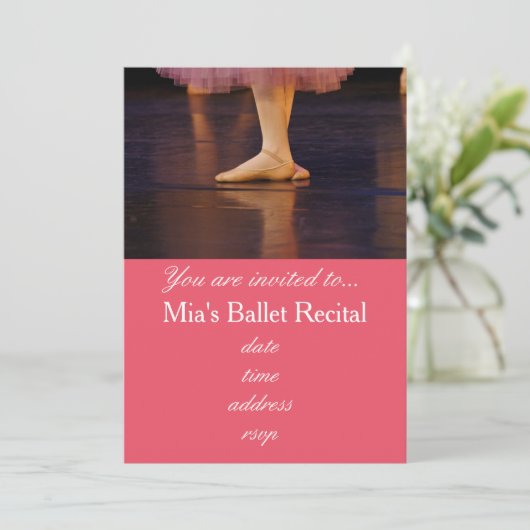 Ballet Overweging concert roze ballerina Kaart (Staand voorkant)