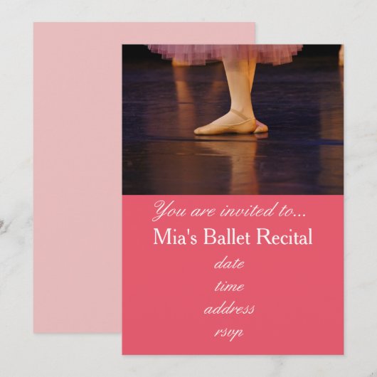Ballet Overweging concert roze ballerina Kaart (Voorkant / Achterkant)