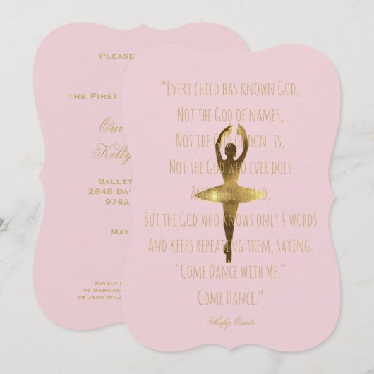 Ballet Overweging Dancer Ballerina Quote Dance Eve Kaart (Voorkant / Achterkant)