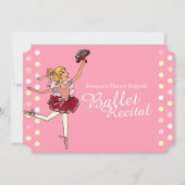 Ballet overweging kinder ballerina roze uitnodigin kaart (Voorkant)