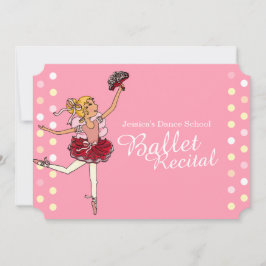 Ballet overweging kinder ballerina roze uitnodigin kaart