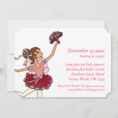 Ballet Overweging kinder uitnodiging voor ballerin (Achterkant)