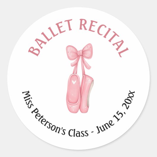 Ballet Overweging Roze Schoenen Partij Favoriet Ronde Sticker (Voorkant)