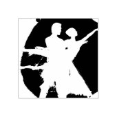 Ballet Paar in Zwart & Wit Rubberstempel (Afrduk)