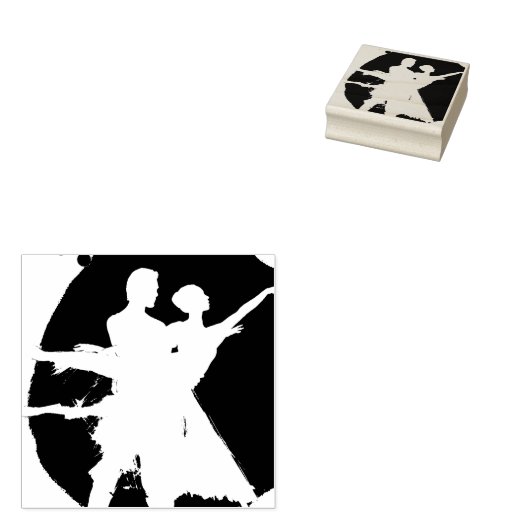 Ballet Paar in Zwart & Wit Rubberstempel (Gestempeld)