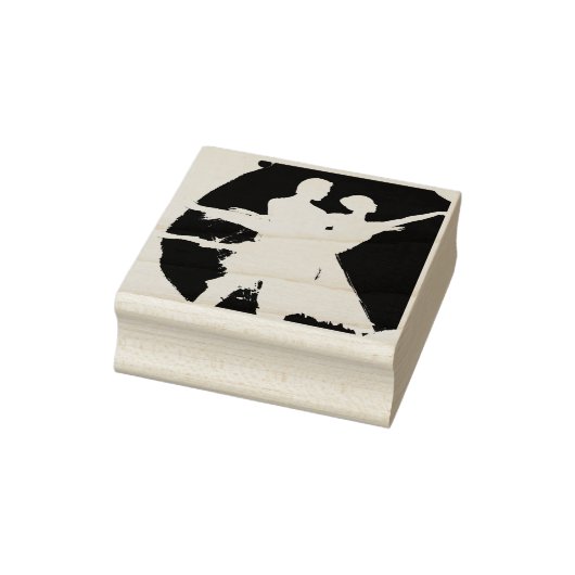 Ballet Paar in Zwart & Wit Rubberstempel (Stempel)