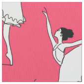 Ballet Patroon Roze Wit | Dance Stof (Close Up)