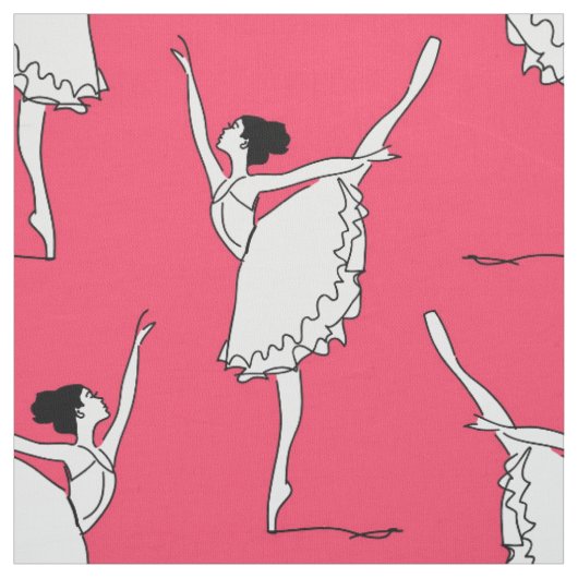 Ballet Patroon Roze Wit | Dance Stof (Swatch)