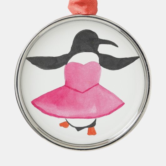 Ballet Penguin Metalen Ornament (Voorkant)