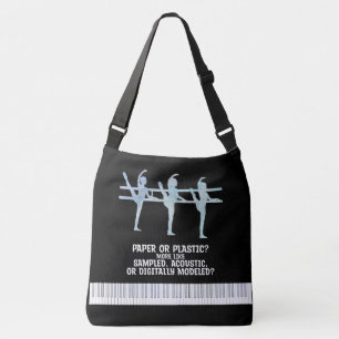 Ballet Pianist Irid. Blauw papier... Pers. Lg. Crossbody Tas