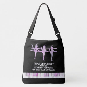 Ballet Pianist Irid. Paars papier... Pers. Lg. Crossbody Tas