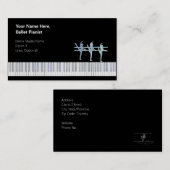 Ballet Pianist Iridescent Blue Var. Glitter Visitekaartje (Voorkant / Achterkant)