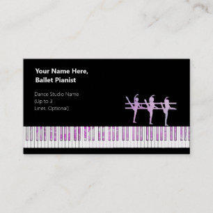 Ballet Pianist Iridescent Paars Var. Glitter Visitekaartje