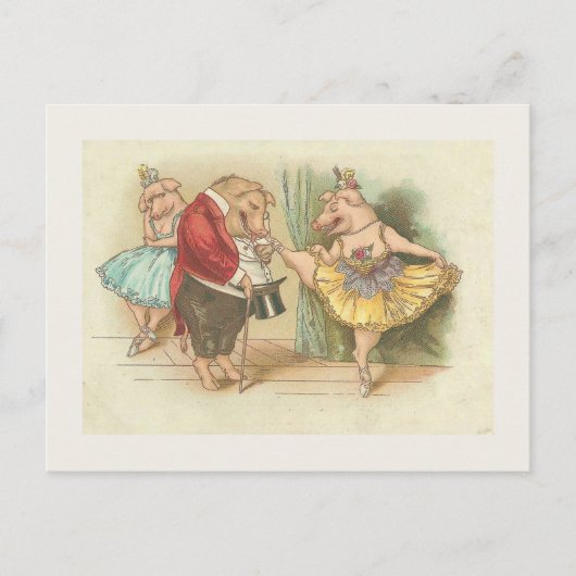 Ballet Pig Briefkaart (Voorkant)